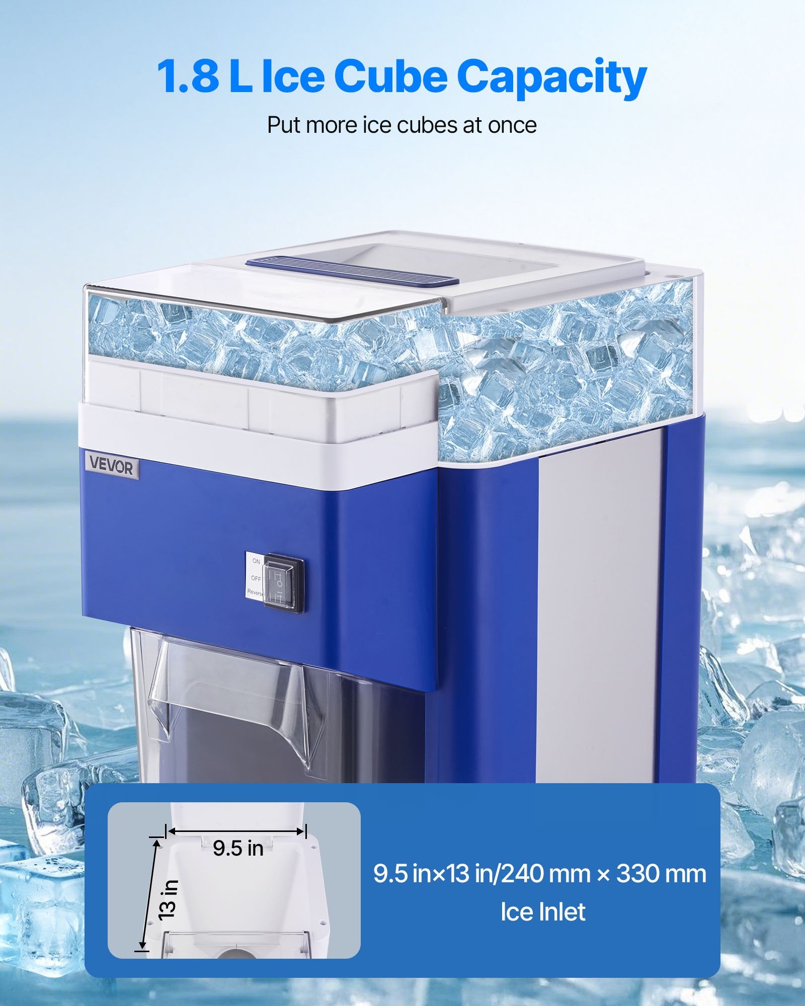 Commercial Ice Shaver Machine, 1.91QT /1.8L Large Electric Snow Cone Machine, Fine & Fluffy with 300W Motor, V952-BBJLB18L400WY0VEZ001V3