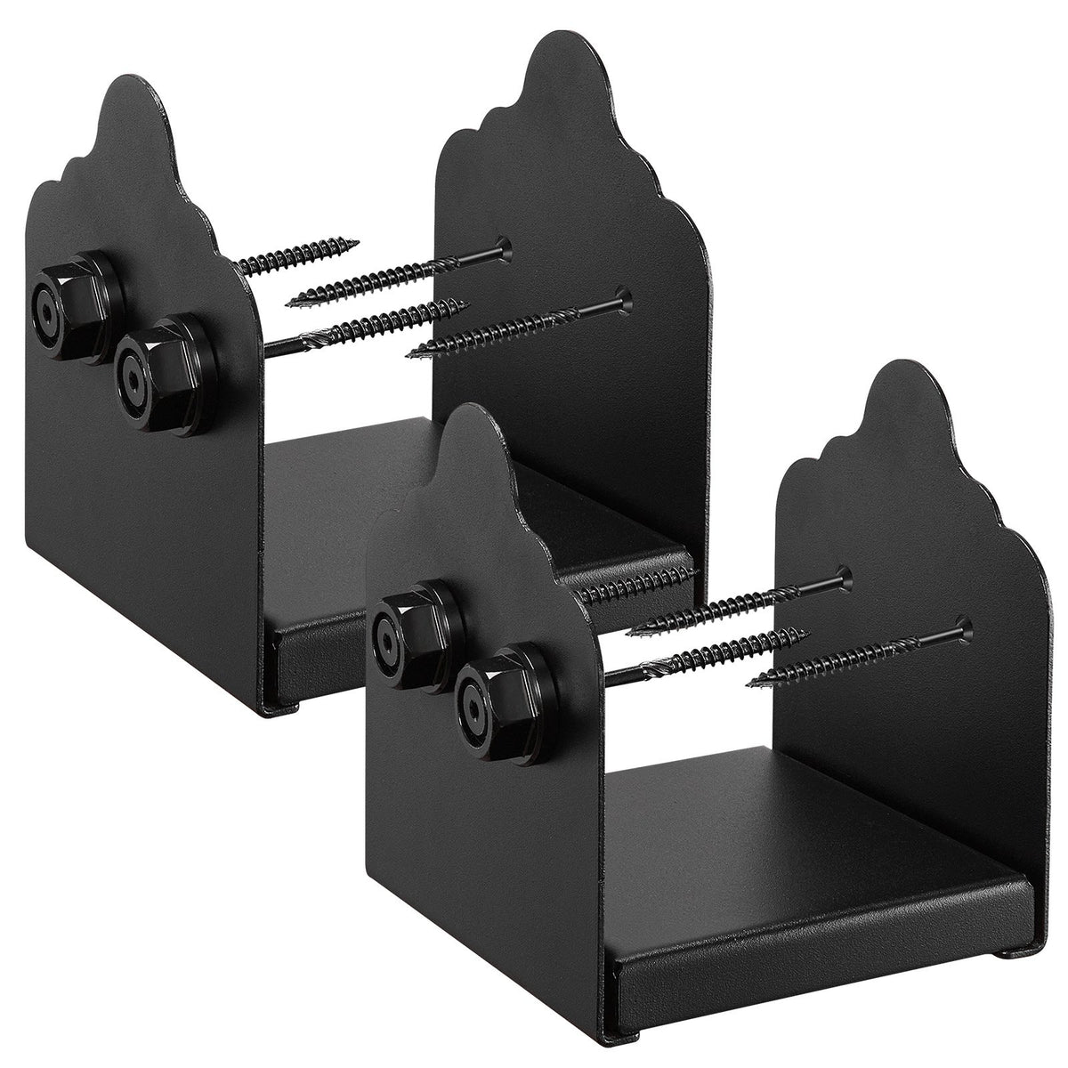 6x6 Post Base 2 Pcs, Inner Size 5.9x5.55 inch / 150x141 mm Post Brackets, Heavy Duty Carbon Steel Decking V952-BBLZDZTG1PCS9BMQZ001V0