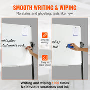 91.5x61cm Rolling Magnetic Whiteboard, Double-sided Mobile Whiteboard, Adjustable Height Dry Erase Board with V952-BBYCDL3624ABSW8OMV0