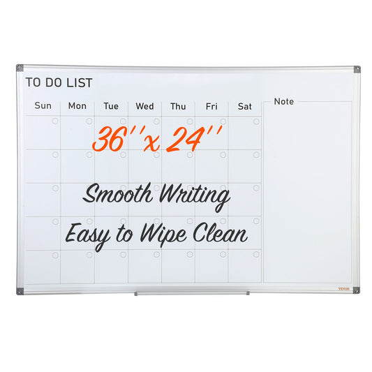 Magnetic Whiteboard Dry Erase Board 36" x 24" Wall Mounted for Office V952-BBYCXG3624ABS1776V0
