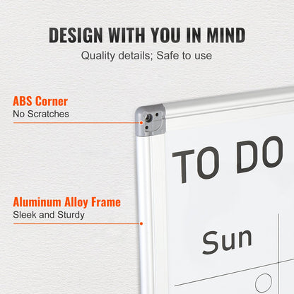 Magnetic Whiteboard Dry Erase Board 36" x 24" Wall Mounted for Office V952-BBYCXG3624ABS1776V0