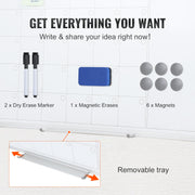 Magnetic Whiteboard Dry Erase Board 36" x 24" Wall Mounted for Office V952-BBYCXG3624ABS1776V0