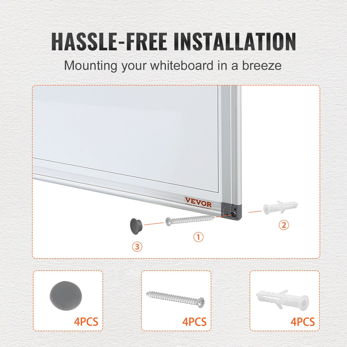 Magnetic Whiteboard Dry Erase Board 36" x 24" Wall Mounted for Office V952-BBYCXG3624ABS1776V0