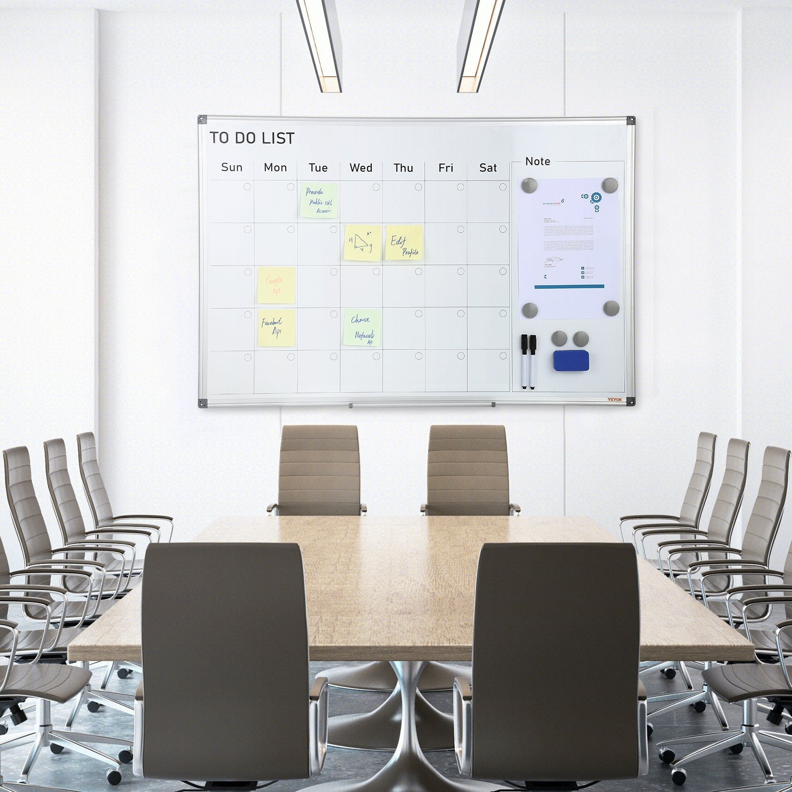 Magnetic Whiteboard Dry Erase Board 36" x 24" Wall Mounted for Office V952-BBYCXG3624ABS1776V0