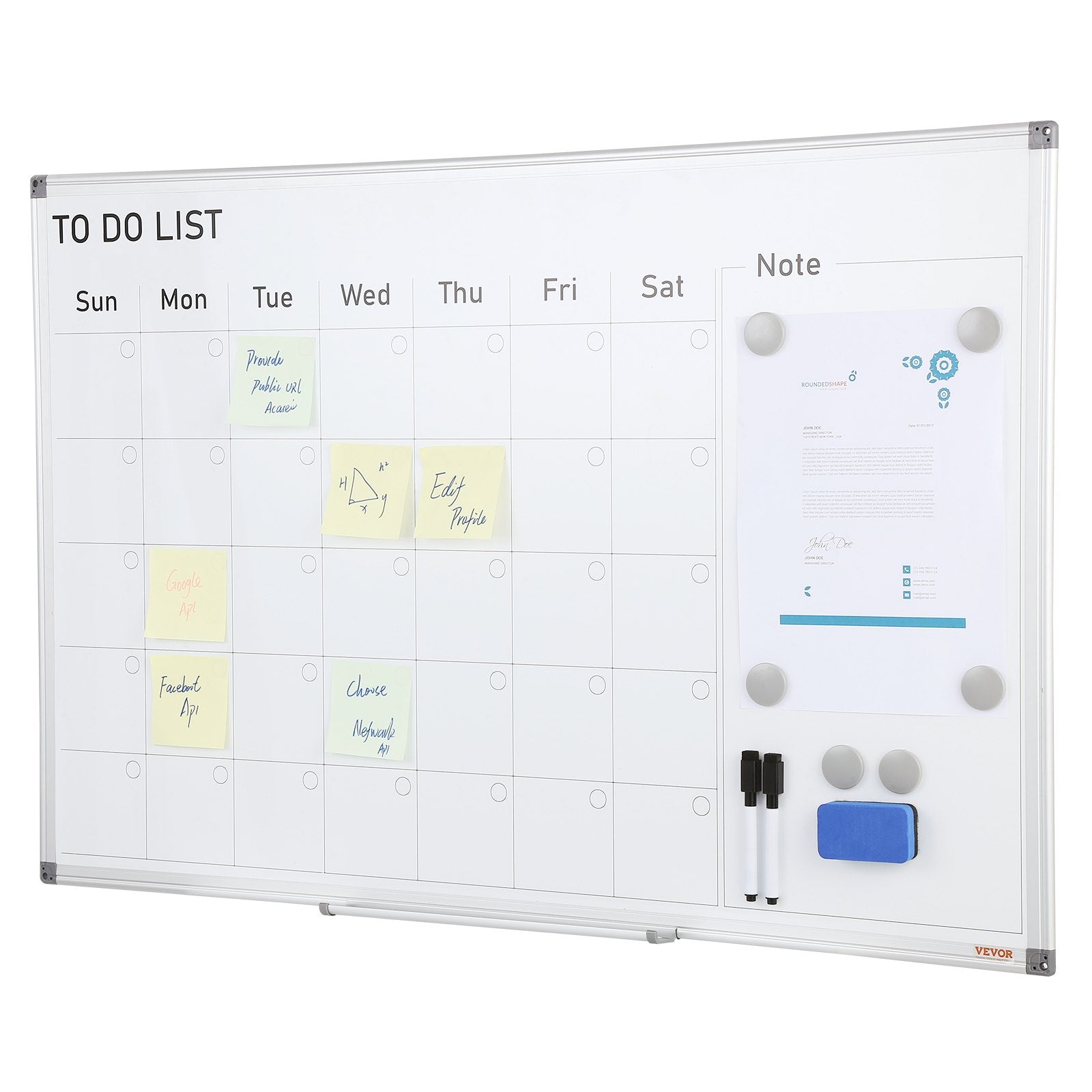 Magnetic Whiteboard Dry Erase Board 36" x 24" Wall Mounted for Office V952-BBYCXG3624ABS1776V0