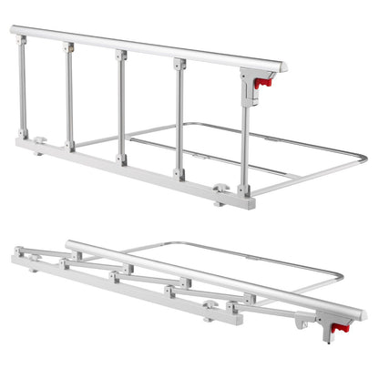 Foldable Bed Rail for Elderly, 122 cm Bedside Assist Rail with Fixing Strap, Adjustable Height Pipe Bedside V952-BCBSBCBSKZD1BAXNX001V0