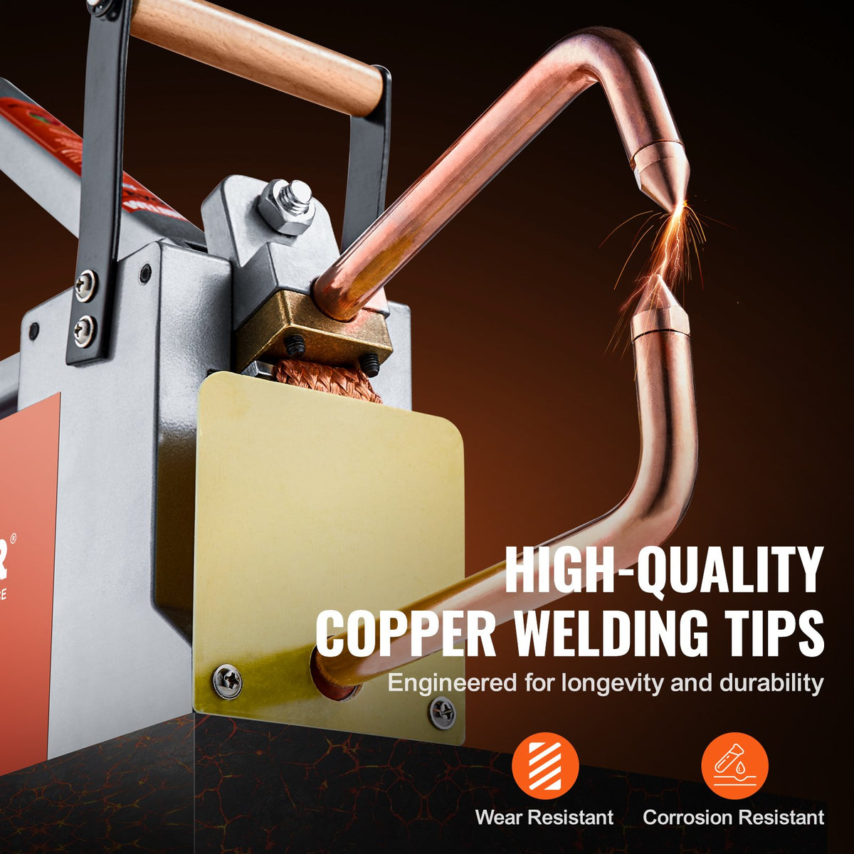 Portable Spot Welder, 1/8-inch Thick Spot Welder Machine with 8KVA Input Capacity, Handheld Welding Tip Gun V952-BCDHJX18220VHU2FPV3