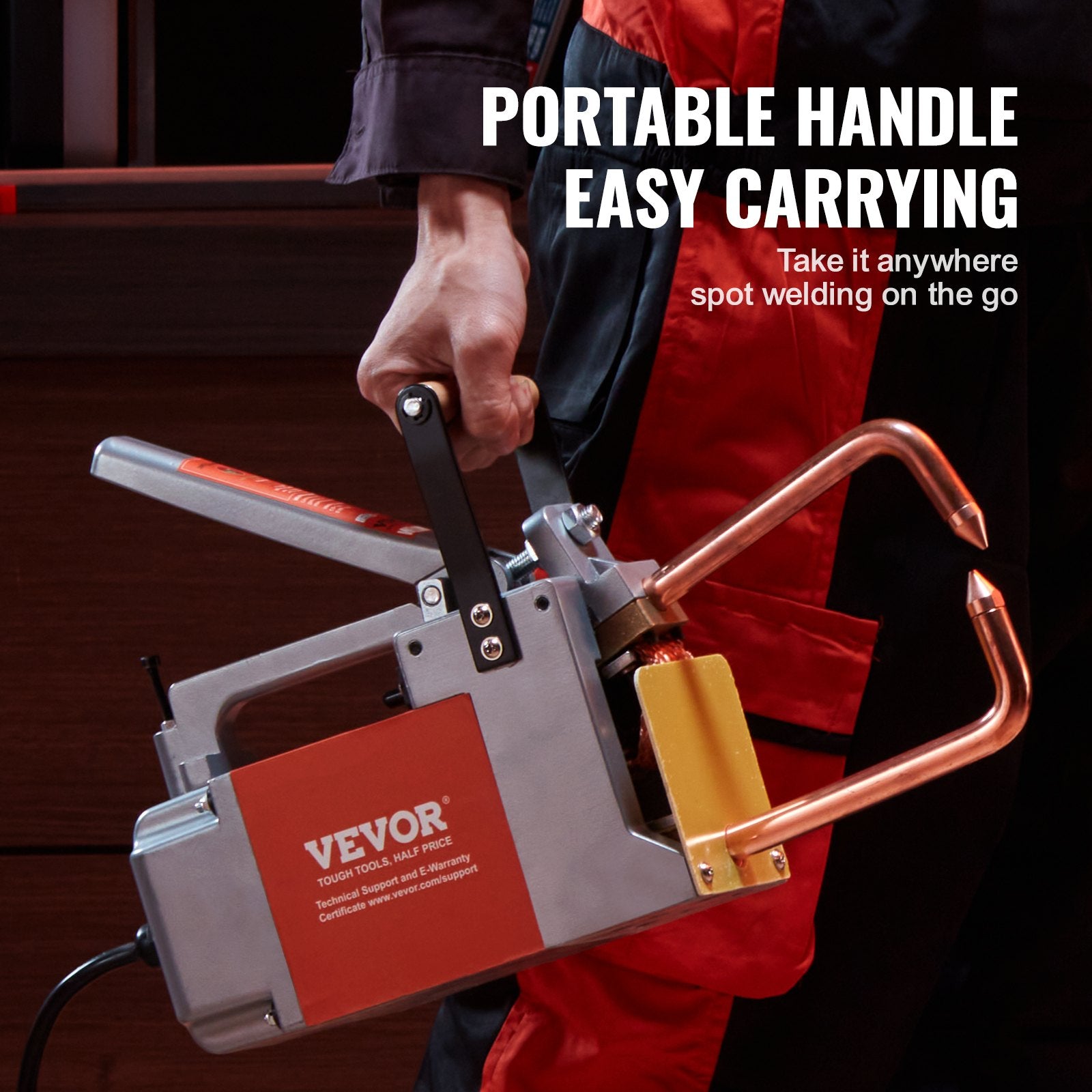 Portable Spot Welder, 1/8-inch Thick Spot Welder Machine with 8KVA Input Capacity, Handheld Welding Tip Gun V952-BCDHJX18220VHU2FPV3