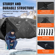 Portable Ice Shelter, 6-8 Person Pop-Up Ice Fishing Tent, 70 Square Feet Fishable Area, Ice Shanty for Winter V952-BDBHS141737003OIPV0