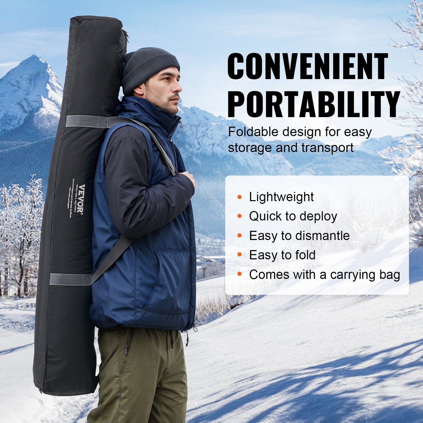 Portable Ice Shelter, 6-8 Person Pop-Up Ice Fishing Tent, 70 Square Feet Fishable Area, Ice Shanty for Winter V952-BDBHS141737003OIPV0