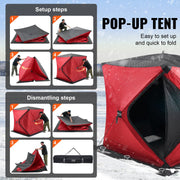 Portable Ice Shelter, 3-4 Person Insulated Pop-Up Ice Fishing Tent, 35 Square Feet Fishable Area, Thermal Ice V952-BDBHS707080IORFPQV0