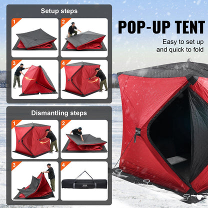 Portable Ice Shelter, 3-4 Person Insulated Pop-Up Ice Fishing Tent, 35 Square Feet Fishable Area, Thermal Ice V952-BDBHS707080IORFPQV0