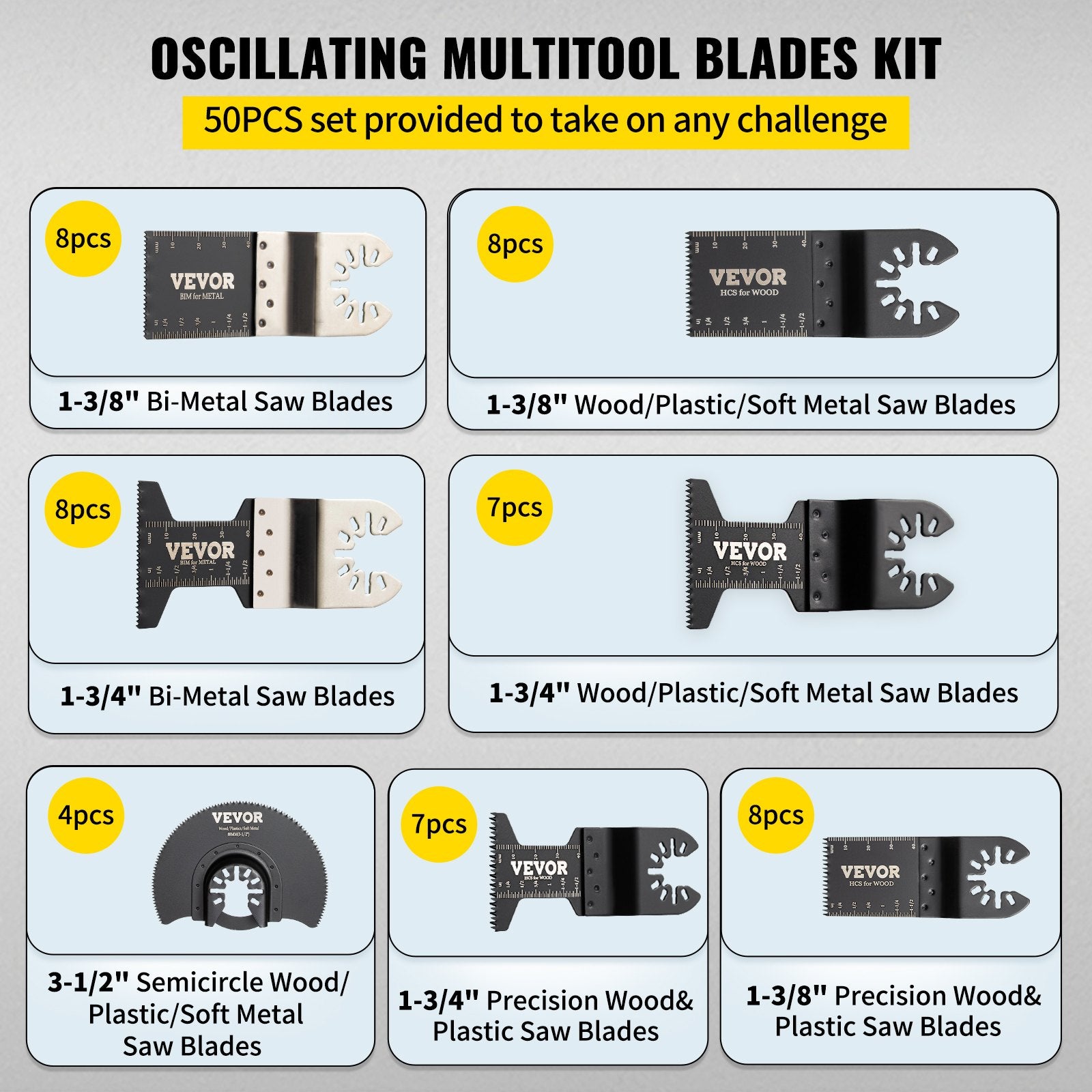 Oscillating Multi Tool Saw Blades Multi Tool Blades 50PCS for Wood Metal V952-BDGJDPDC50PCSX2D8V0