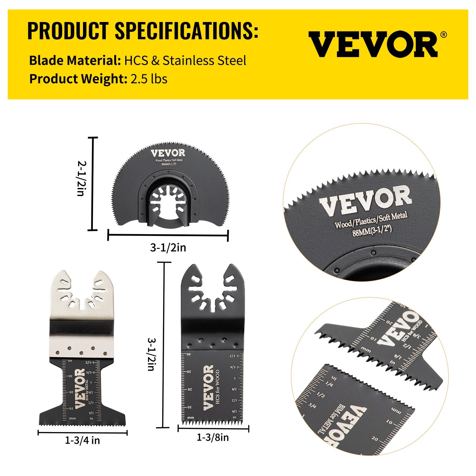 Oscillating Multi Tool Saw Blades Multi Tool Blades 50PCS for Wood Metal V952-BDGJDPDC50PCSX2D8V0