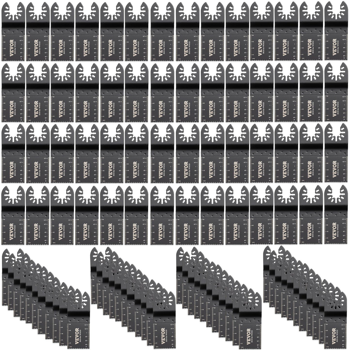 100PCS Oscillating Saw Blades, Quick Release Multitool Blades Kit, HCS Tool Blades for Wood Plastic, V952-BDGJDPG100PCSS199V0