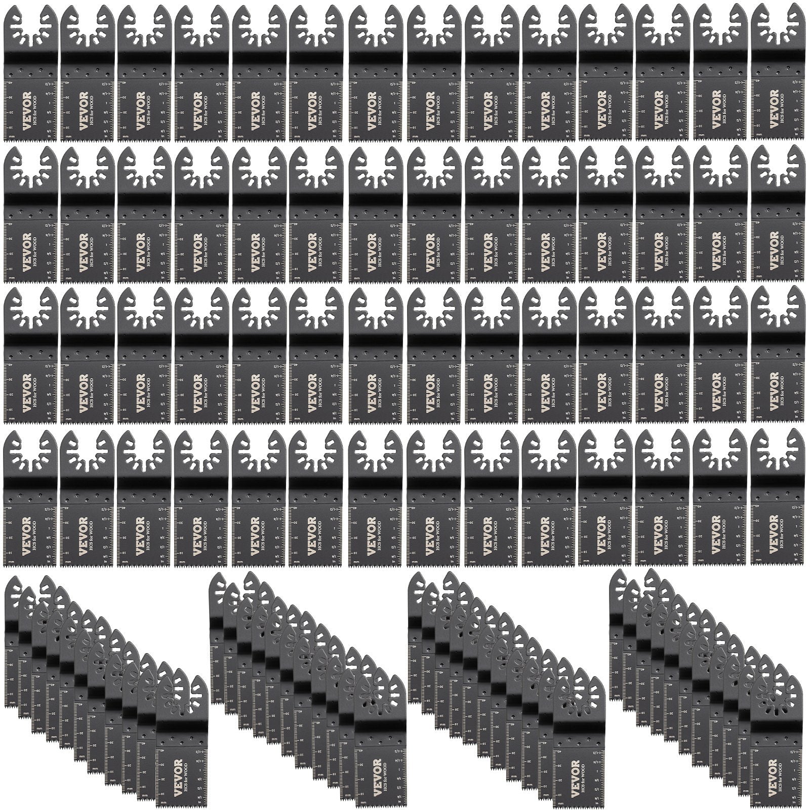 100PCS Oscillating Saw Blades, Quick Release Multitool Blades Kit, HCS Tool Blades for Wood Plastic, V952-BDGJDPG100PCSS199V0