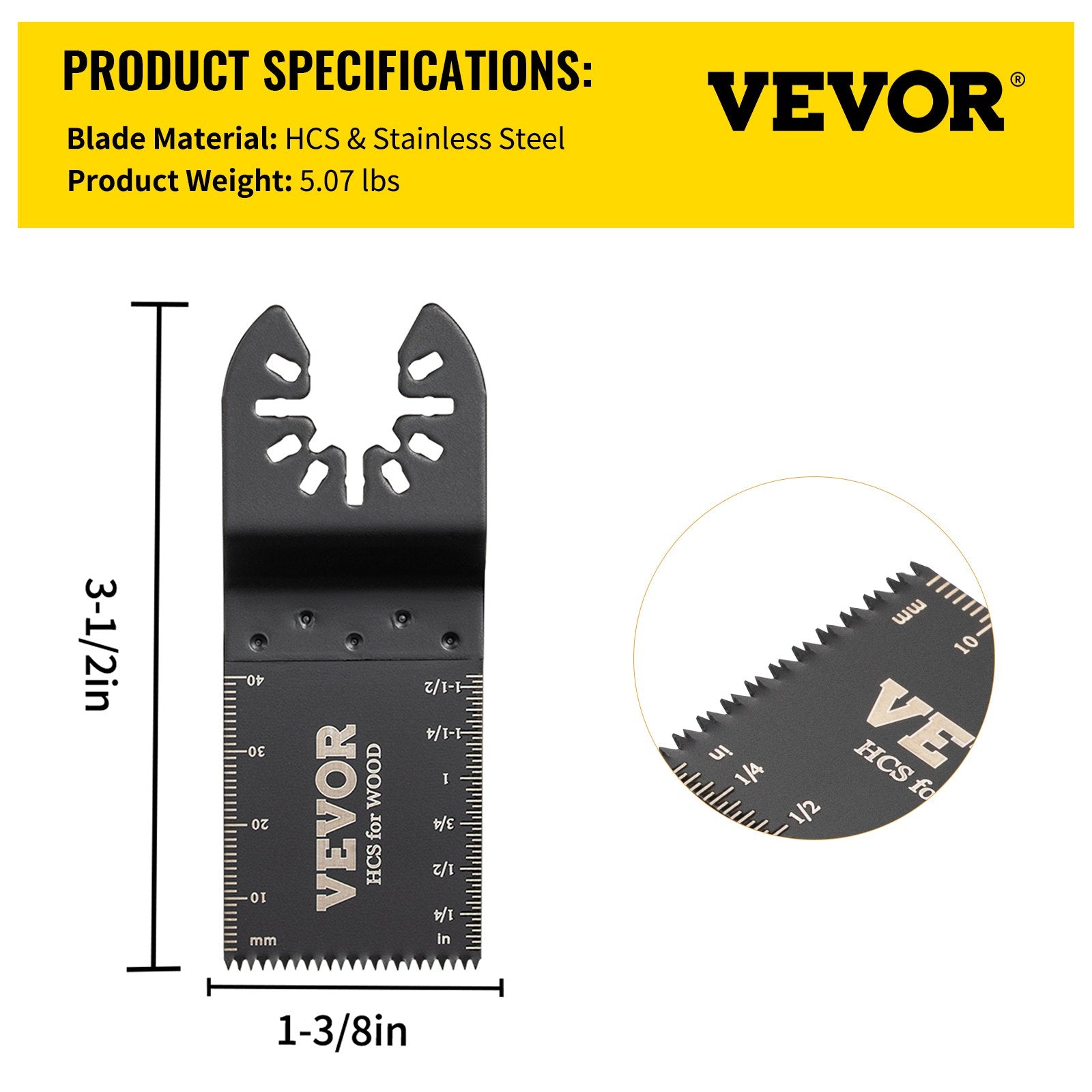 100PCS Oscillating Saw Blades, Quick Release Multitool Blades Kit, HCS Tool Blades for Wood Plastic, V952-BDGJDPG100PCSS199V0