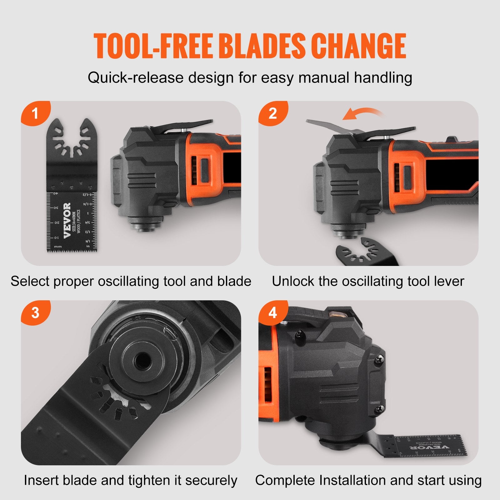 50PCS Oscillating Saw Blades, Universal Quick Release Oscillating Saw Blades, Multitool Tool Blades for Wood V952-BDGJDPQR50PCSVDUMV0