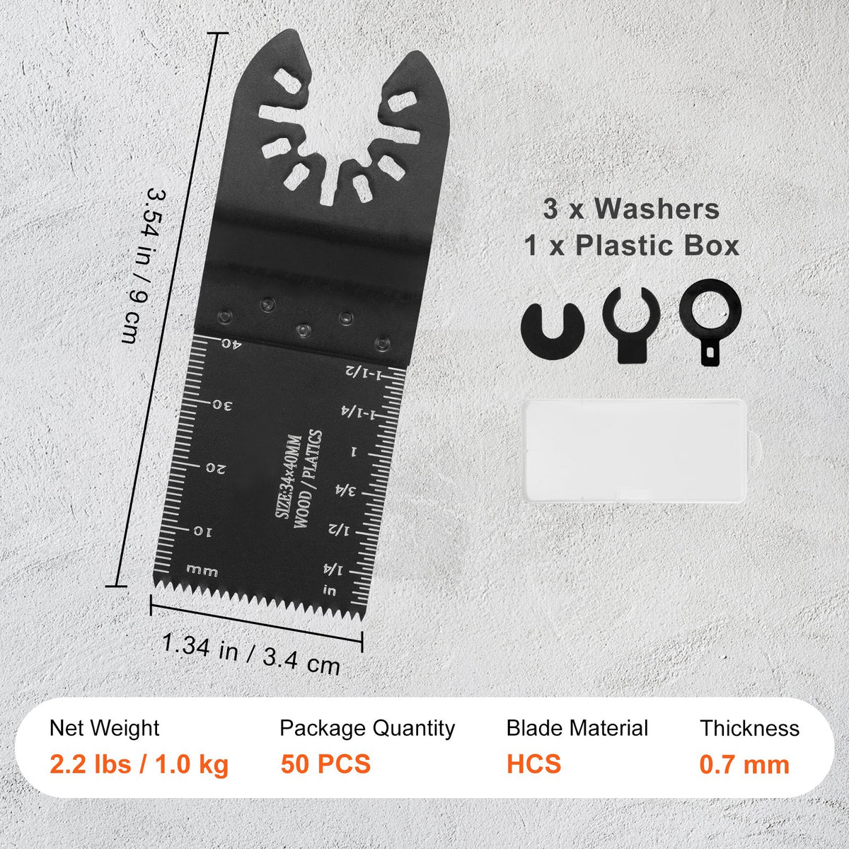 50PCS Oscillating Saw Blades, Universal Quick Release Oscillating Saw Blades, Multitool Tool Blades for Wood V952-BDGJDPQR50PCSVDUMV0