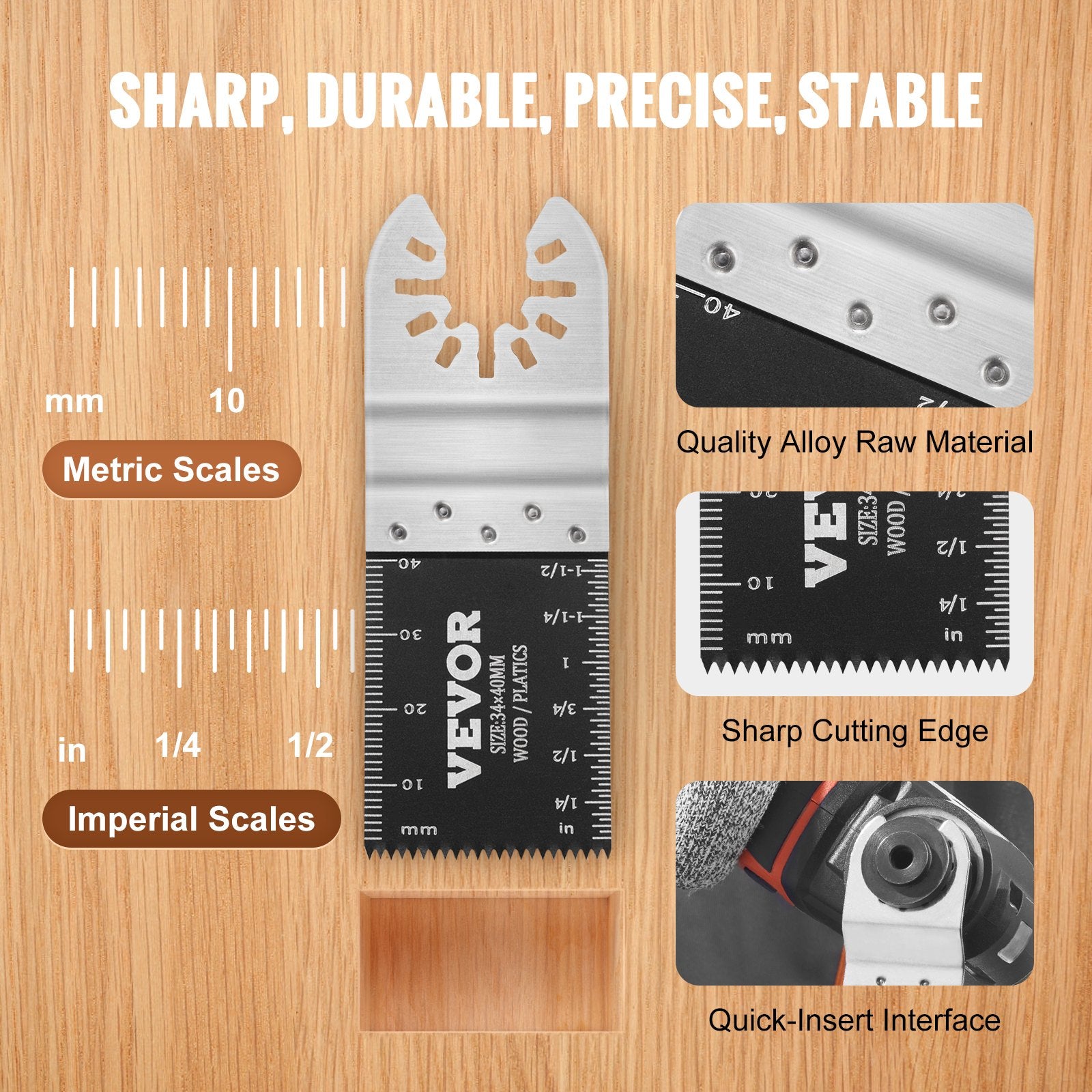 30PCS Multi Tool Blades Kits, Universal Quick Release Oscillating Saw Blades, 8 Types Wood Metal Plastic V952-BDGJDPTZ33PCSGK9LV0