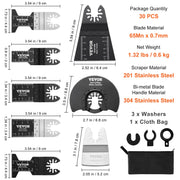30PCS Multi Tool Blades Kits, Universal Quick Release Oscillating Saw Blades, 8 Types Wood Metal Plastic V952-BDGJDPTZ33PCSGK9LV0