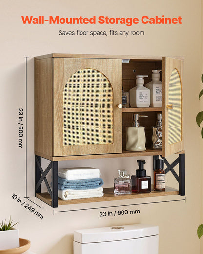 Bathroom Wall Cabinet, with 2 Doors and Adjustable Shelf, Over the Toilet Storage Medicine Cabinet Wall V952-BDMJG2JYJGBSE1Z17001V0