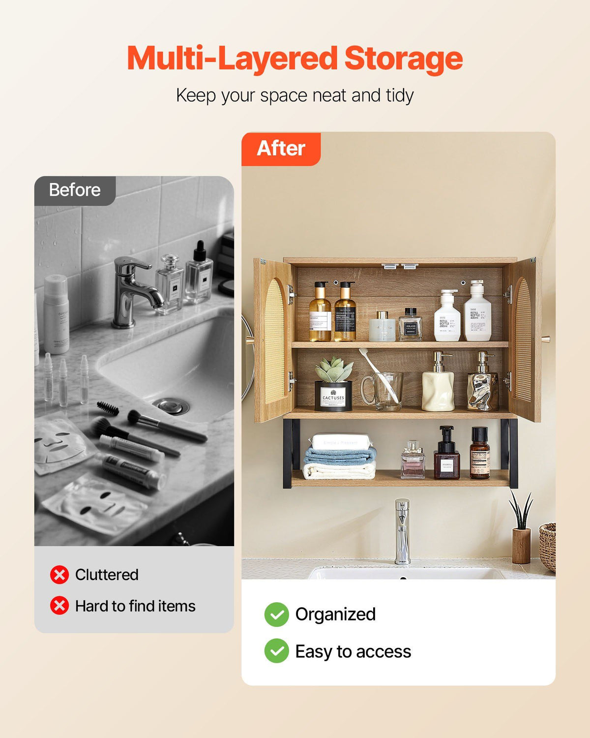 Bathroom Wall Cabinet, with 2 Doors and Adjustable Shelf, Over the Toilet Storage Medicine Cabinet Wall V952-BDMJG2JYJGBSE1Z17001V0