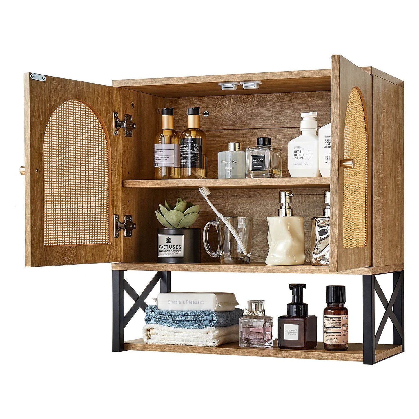 Bathroom Wall Cabinet, with 2 Doors and Adjustable Shelf, Over the Toilet Storage Medicine Cabinet Wall V952-BDMJG2JYJGBSE1Z17001V0