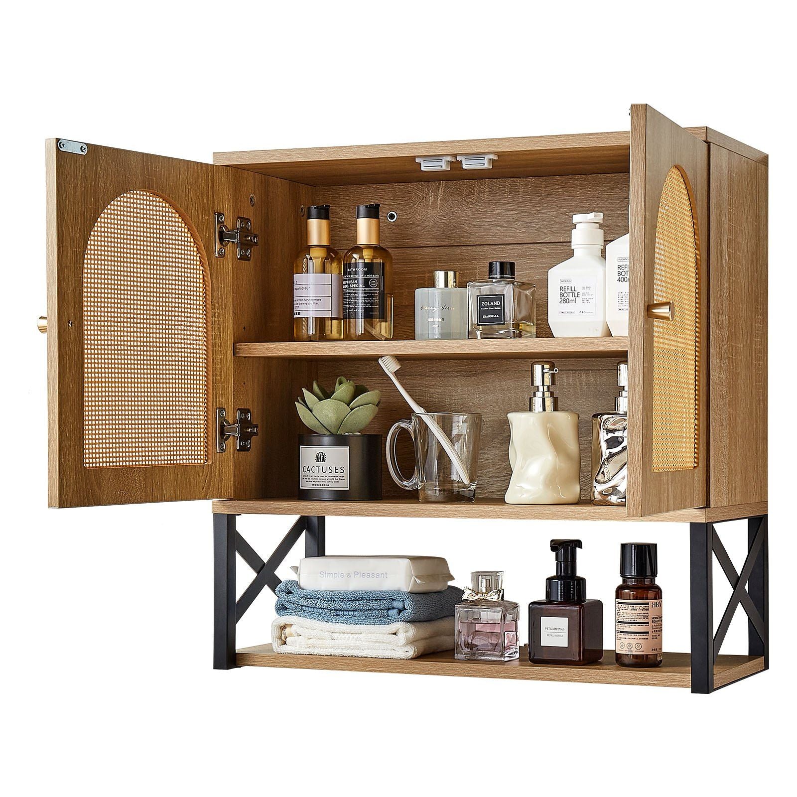Bathroom Wall Cabinet, with 2 Doors and Adjustable Shelf, Over the Toilet Storage Medicine Cabinet Wall V952-BDMJG2JYJGBSE1Z17001V0