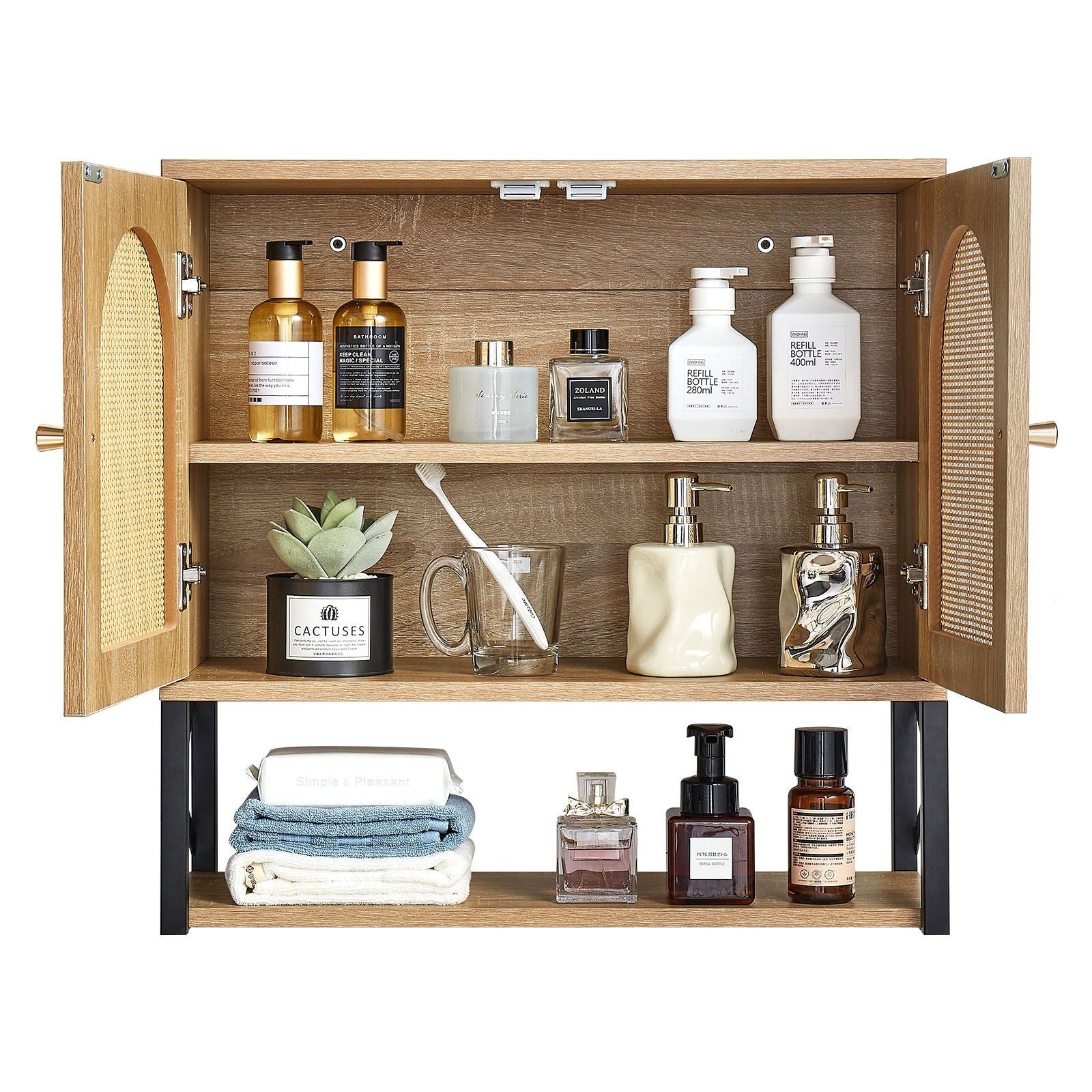 Bathroom Wall Cabinet, with 2 Doors and Adjustable Shelf, Over the Toilet Storage Medicine Cabinet Wall V952-BDMJG2JYJGBSE1Z17001V0
