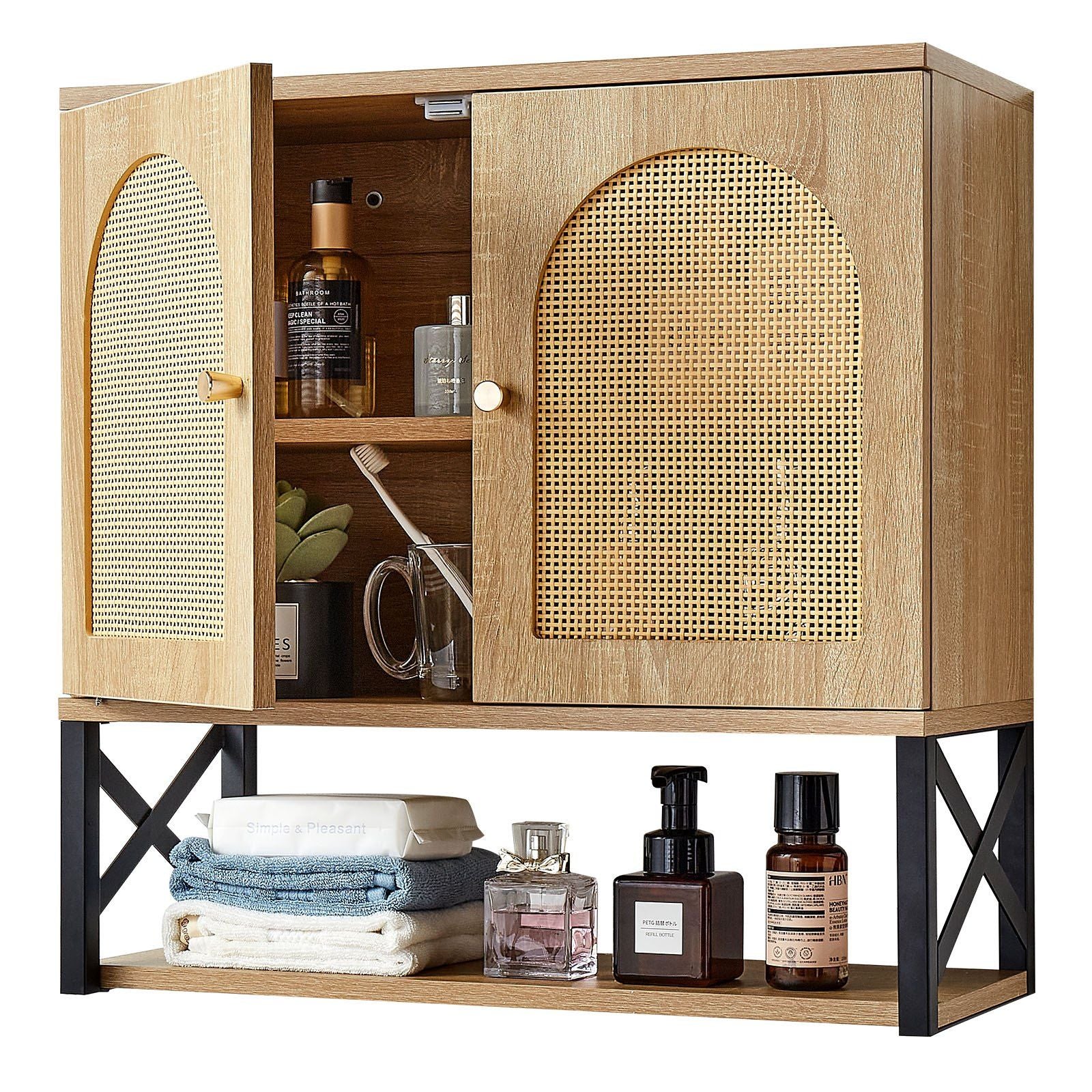 Bathroom Wall Cabinet, with 2 Doors and Adjustable Shelf, Over the Toilet Storage Medicine Cabinet Wall V952-BDMJG2JYJGBSE1Z17001V0