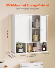 Bathroom Wall Cabinet, 2 Doors & Adjustable Shelf, Over the Toilet Storage Medicine Cabinet Wall Mounted, V952-BDMJG2JYJGBSOYU70001V0