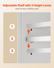 Bathroom Wall Cabinet, 2 Doors & Adjustable Shelf, Over the Toilet Storage Medicine Cabinet Wall Mounted, V952-BDMJG2JYJGBSOYU70001V0