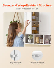 Bathroom Wall Cabinet, 2 Doors & Adjustable Shelf, Over the Toilet Storage Medicine Cabinet Wall Mounted, V952-BDMJG2JYJGBSOYU70001V0