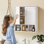 Bathroom Wall Cabinet, 2 Doors & Adjustable Shelf, Over the Toilet Storage Medicine Cabinet Wall Mounted, V952-BDMJG2JYJGBSOYU70001V0
