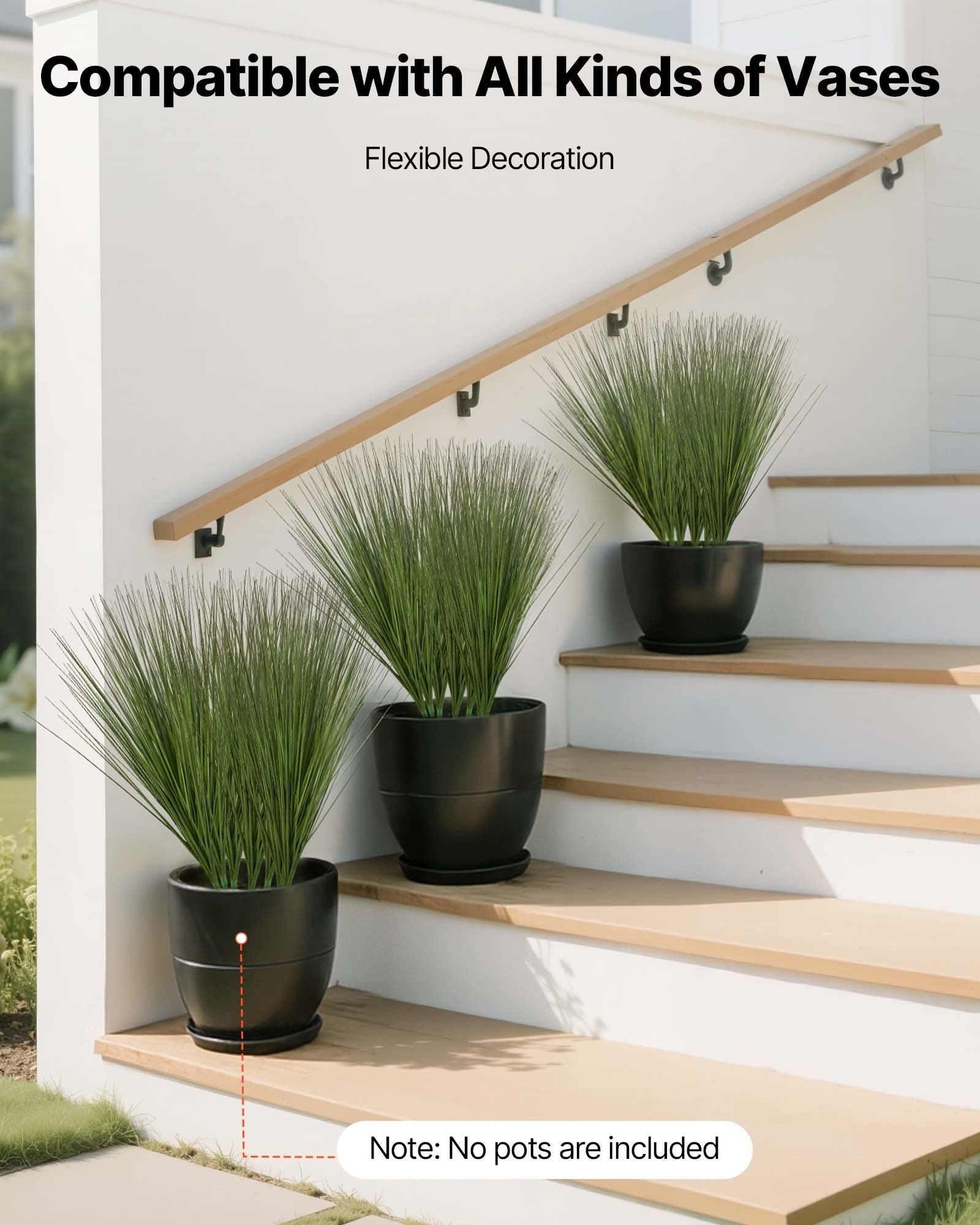 Artificial Grass Plant, 686mm Faux Onion Grass Fake Greenery Shrubs Plant, Premium PVC for Indoor Outdoor V952-BDPYCC27INCHKIB2V001V0