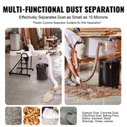 Cyclone Dust Separator, 4" Retrofit Cyclone Separator for Dust Collectors, ABS Dust Deputy With 2" Hole O.D. V952-BDTXFCCQTJZXTEJX5V0