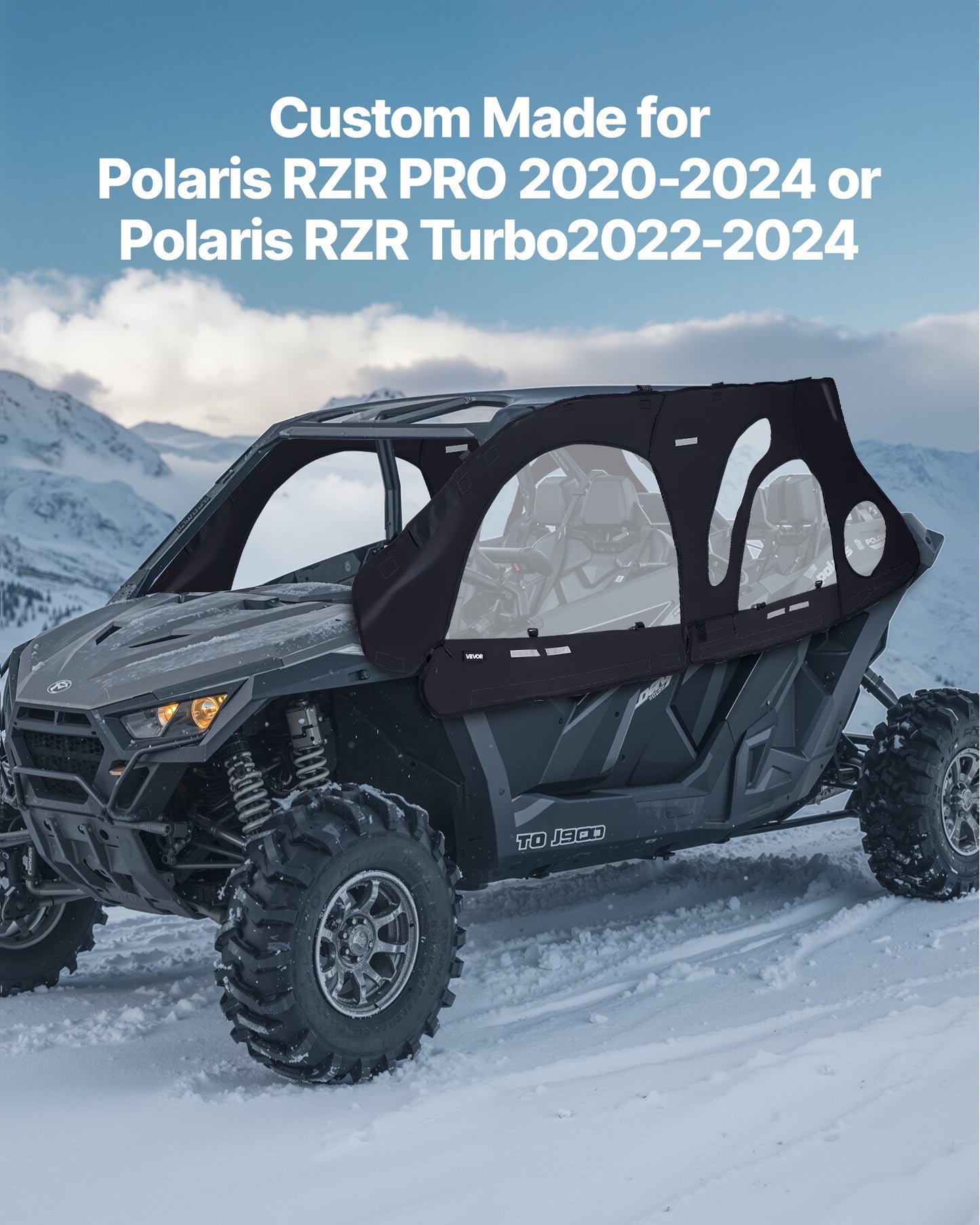 Cab Enclosure Upper Doors, Compatible with Polaris RZR PRO 2020-2024/Polaris RZR Turbo2022-2024, Soft Upper V952-BDWQPOLARISRJFHE6001V0