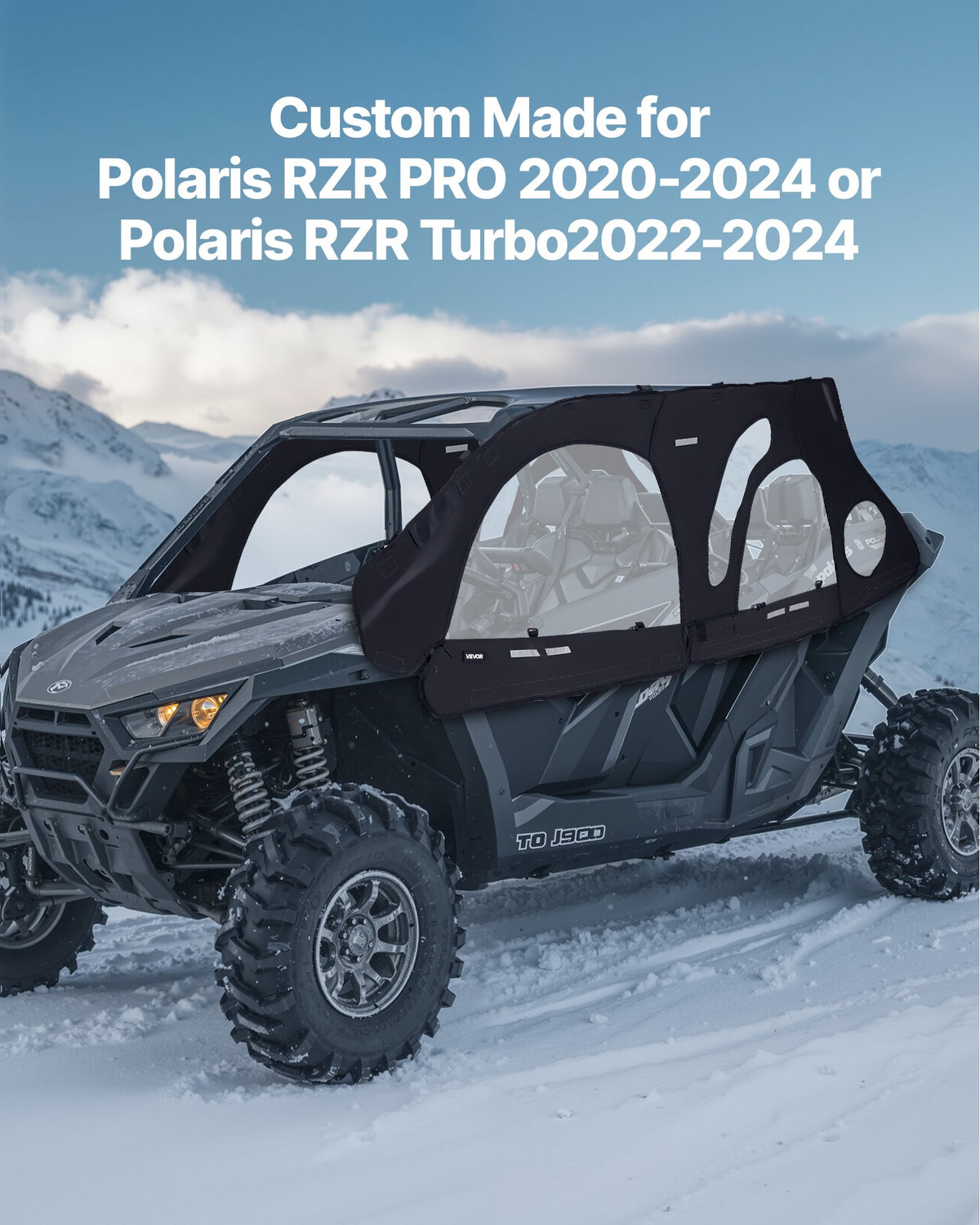 Cab Enclosure Upper Doors, Compatible with Polaris RZR PRO 2020-2024/Polaris RZR Turbo2022-2024, Soft Upper V952-BDWQPOLARISRJFHE6001V0