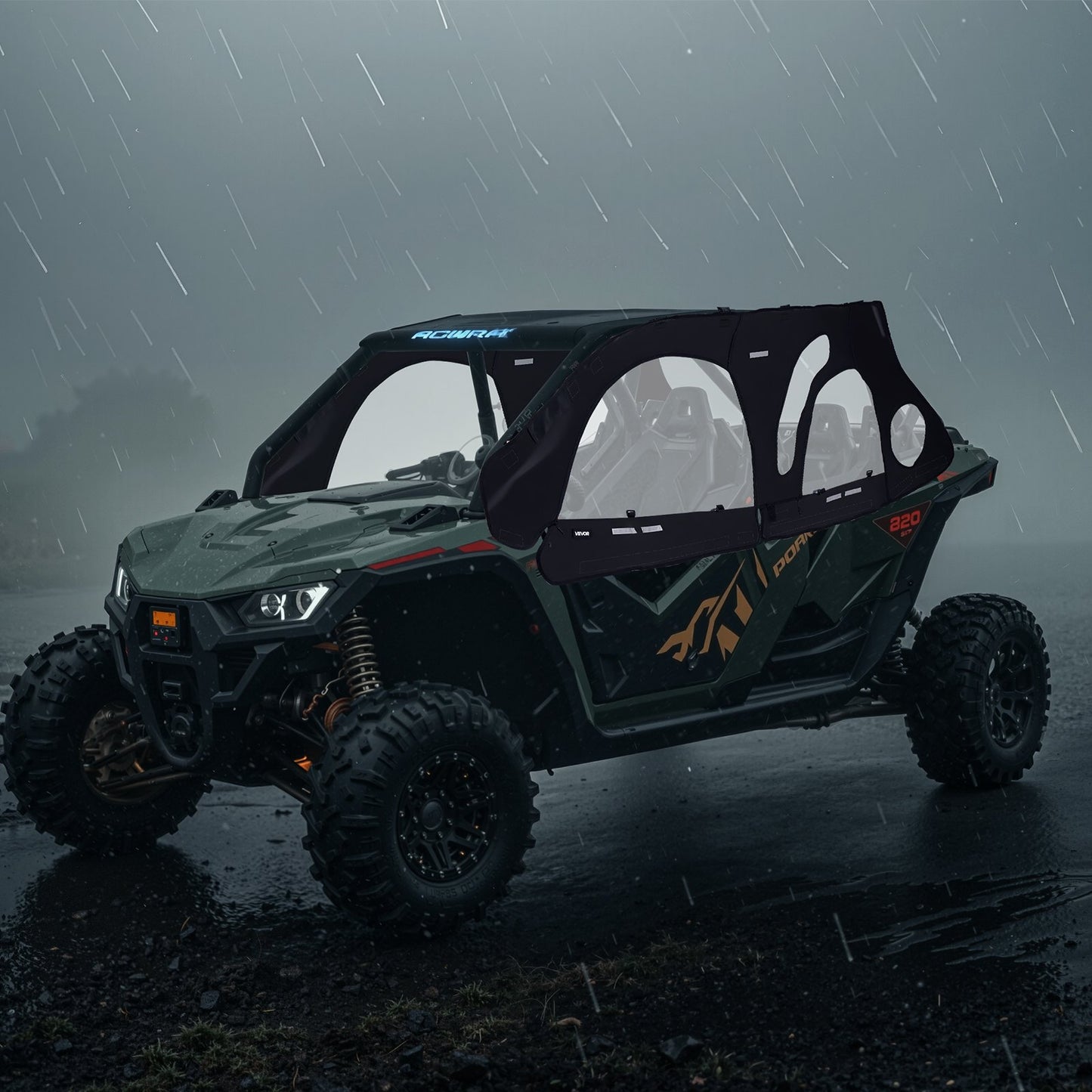 Cab Enclosure Upper Doors, Compatible with Polaris RZR PRO 2020-2024/Polaris RZR Turbo2022-2024, Soft Upper V952-BDWQPOLARISRJFHE6001V0
