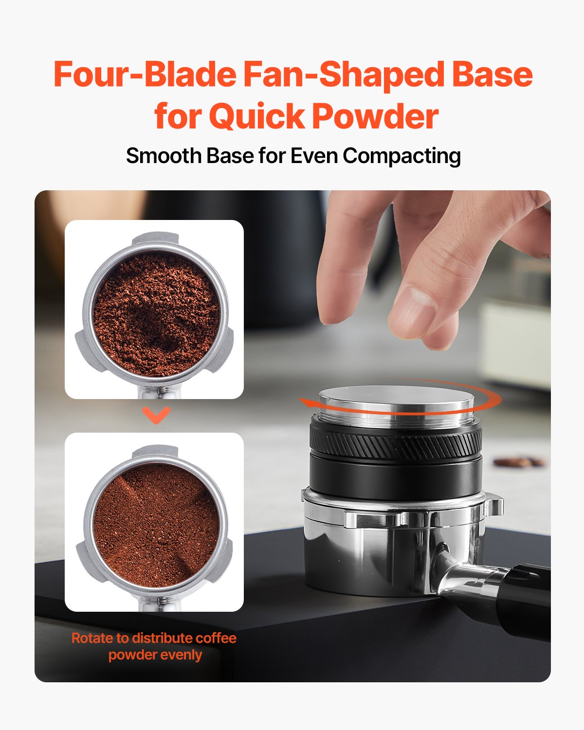 53mm Coffee Distributor 2-in-1 Adjustable Espresso Distributor for Home V952-BFQ53MMBXGLP9KOV6V0