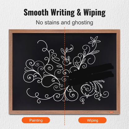 35"x46" Rustic Wood Framed Chalkboard Wall Hanging Magnetic Wedding Sign V952-BG3546INCHMDFSHWLV0