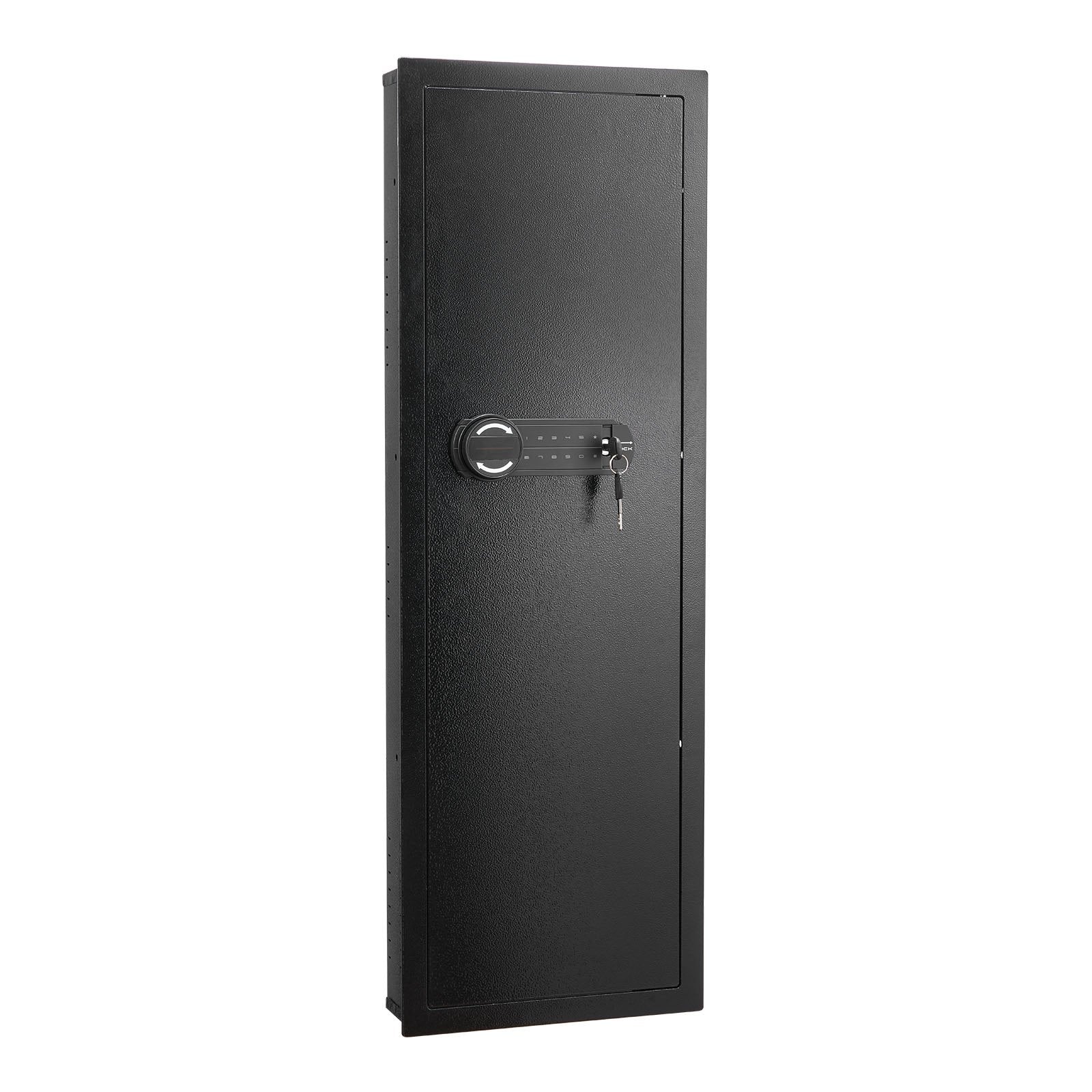 Wall Safe, 4-Tier Hidden Wall Mounted Gun Safe with Password & Key, Q235 Cold-Rolled Steel In-Wall Box with V952-BGBXJ39144341RL29001V9