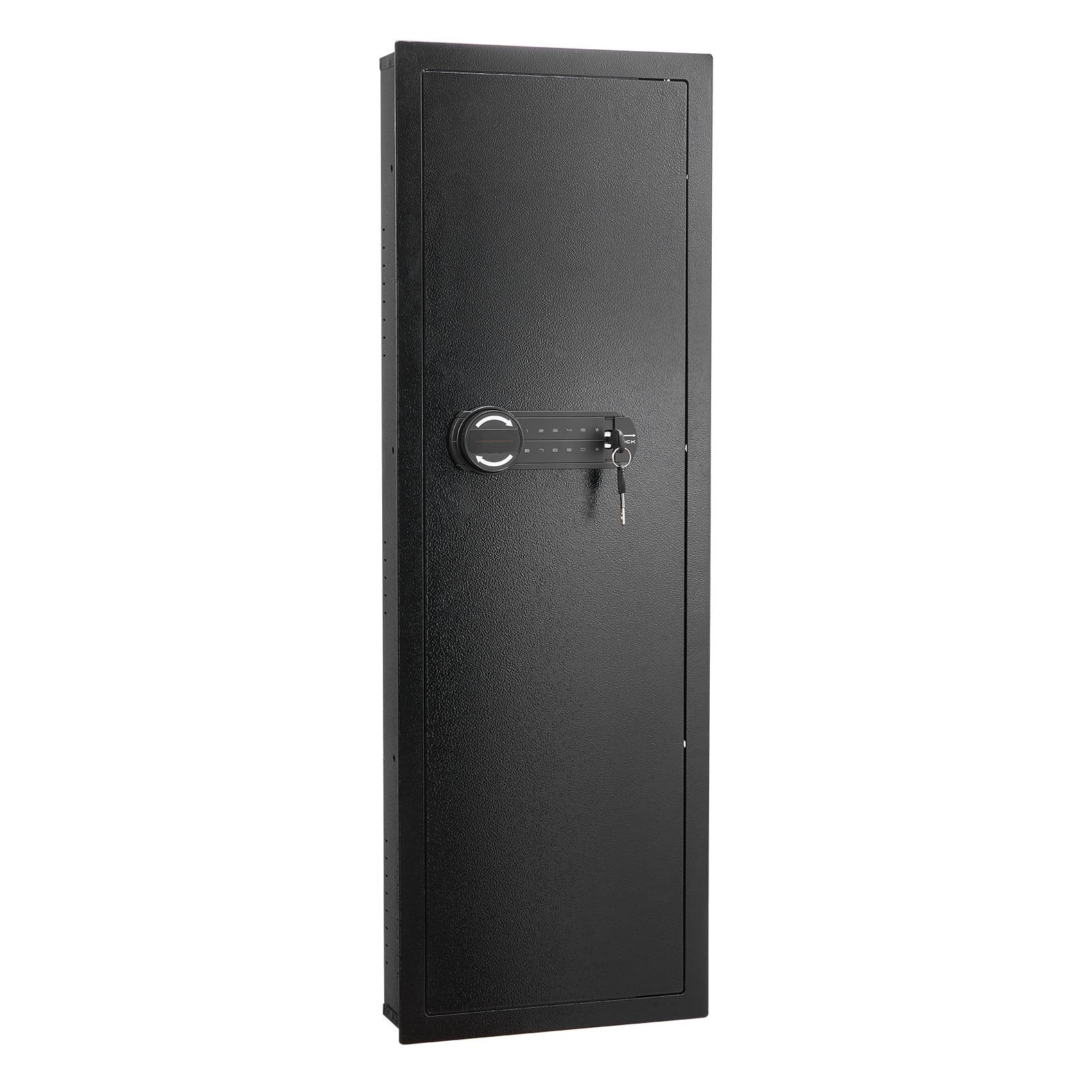 Wall Safe, 4-Tier Hidden Wall Mounted Gun Safe with Password & Key, Q235 Cold-Rolled Steel In-Wall Box with V952-BGBXJ39144341RL29001V9