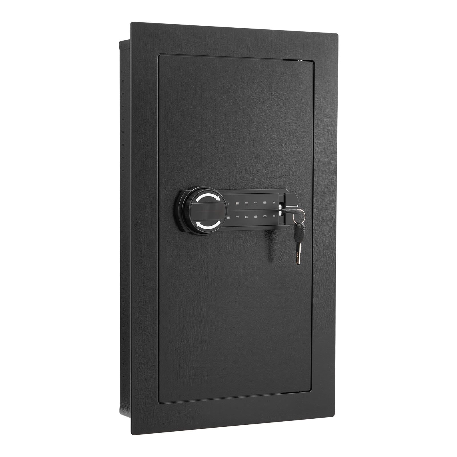 Wall Safe, 3-Tier Hidden Wall Mounted Safe with Password & Key, Q235 Cold-Rolled Steel In-Wall Box with LED V952-BGBXJ4145625LE5K9001V9