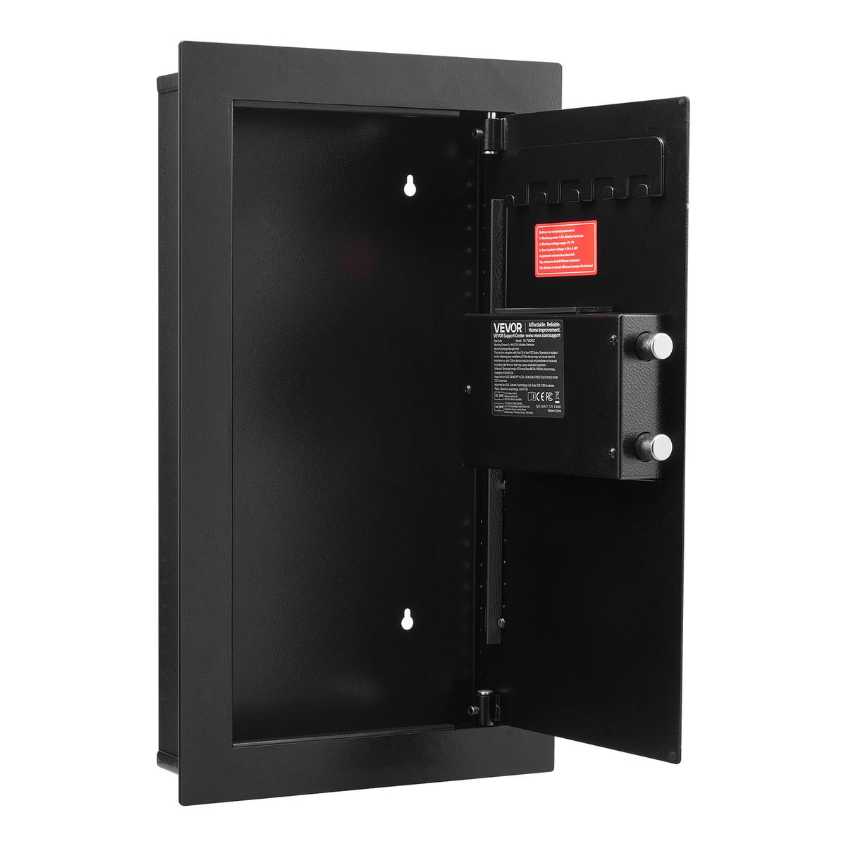 Wall Safe, 3-Tier Hidden Wall Mounted Safe with Password & Key, Q235 Cold-Rolled Steel In-Wall Box with LED V952-BGBXJ4145625LE5K9001V9