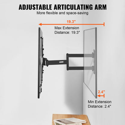 Full Motion TV Mount Fits for Most 26-55 inch TVs, Swivel Tilt Horizontal Adjustment TV Wall Mount Bracket V952-BGDSZ4004001900KLV0