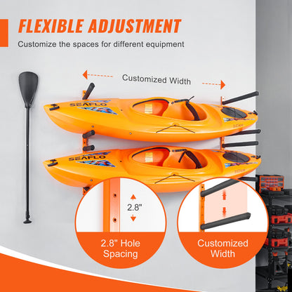 Wall Kayak Storage Rack, 4-Capacity Wall Mounted Kayak Holders for Kayak Canoe Paddle Board, Kayak Storage V952-BGS4G0000000MMS6PV0
