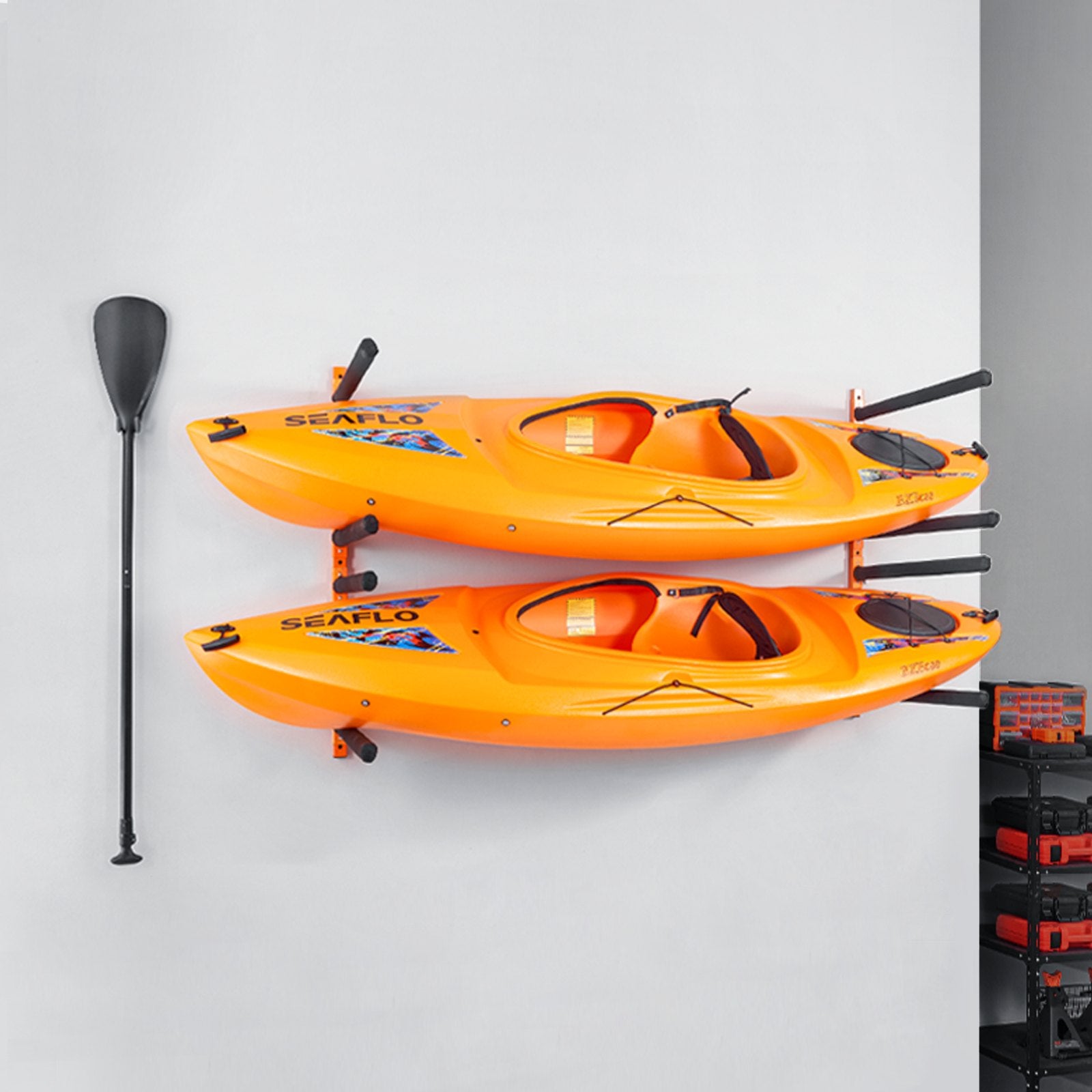 Wall Kayak Storage Rack, 4-Capacity Wall Mounted Kayak Holders for Kayak Canoe Paddle Board, Kayak Storage V952-BGS4G0000000MMS6PV0