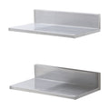 21.8 x 40.6 cm Stainless Steel Shelf, Wall Mounted Floating Shelving with Backsplash, 20 kg Load Capacity V952-BGSCTTLL86162MWQSV0